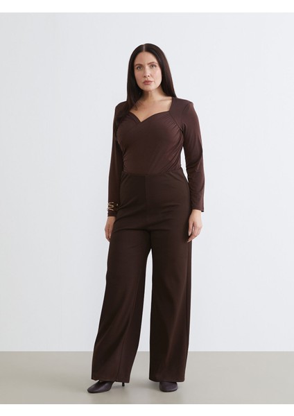 Yeni Sezon Büyük Beden Kalp Yaka Büzgülü Kadın Bodysuit fiyatları