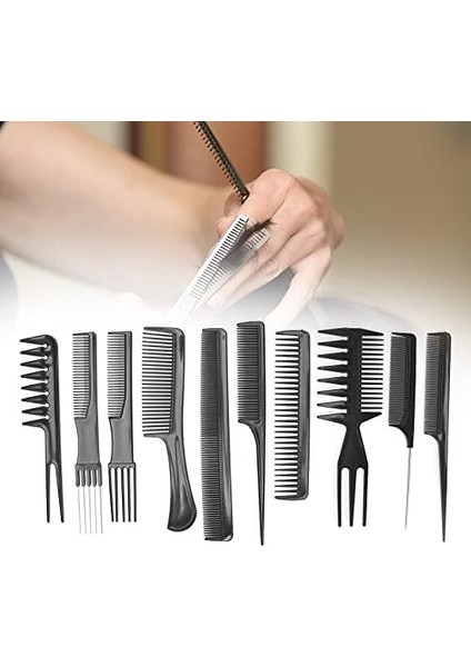 Kuaför Tarağı Seti, 10 Parça Profesyonel Kuaför Tarağı Seti, Salon Kuaför Tarağı Seti, Saç Tarağı Seti fiyatları