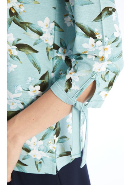 Yeni Sezon Bisiklet Yaka Çiçekli Kadın Bluz fırsatları