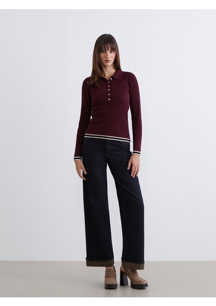 Yeni Sezon Polo Yaka Kadın Triko Kazak fiyatları