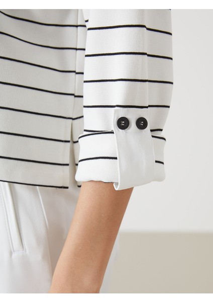 Yeni Sezon Bisiklet Yaka Çizgili Kadın Tişört modelleri