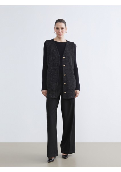 Yeni Sezon V Yaka Parlak Görünümlü Kadın Yelek fiyatları