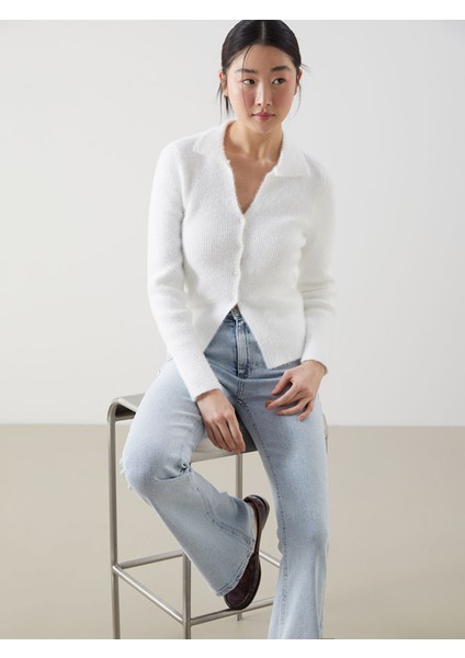 Yeni Sezon Polo Yaka Kadın Triko Hırka