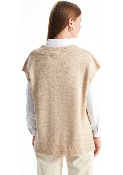 Yeni Sezon Kadın V Yaka Düz Triko Süveter fırsatları