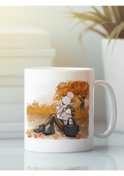 Beyaz Kupa Bardak Sonbahar