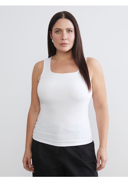 Yeni Sezon Büyük Beden Kare Yaka Kadın Atlet 2'li fiyatları