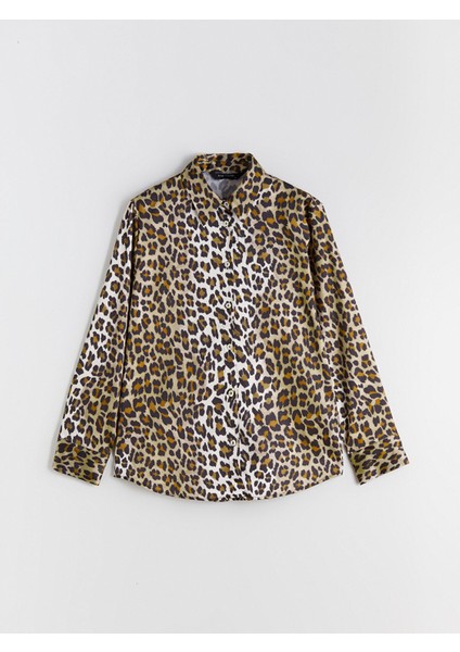 Yeni Sezon Leopar Desenli Saten Kadın Gömlek indirimleri