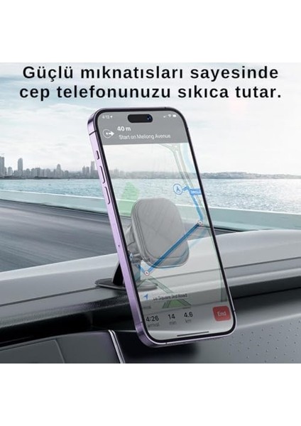 360° Döner Başlıklı Uyumlu Torpido Üstü Araç Tutucu Iphone 12 13 14 15 Pro Max Uyumlu modelleri