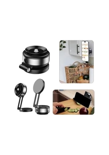 Ehz Teknolojı Çift Taraflı Manyetik Telefon Tutucu, Uzayabilir Vakumlu, Şarjlı, Siyah modelleri