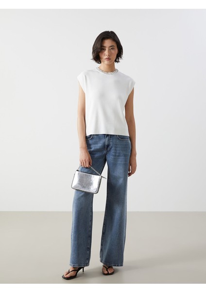 Yeni Sezon Bisiklet Yaka Taşlı Kadın Triko Süveter fiyatları