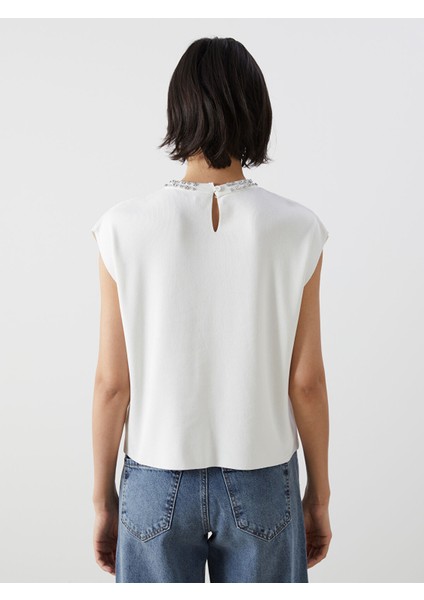 Yeni Sezon Bisiklet Yaka Taşlı Kadın Triko Süveter fırsatları