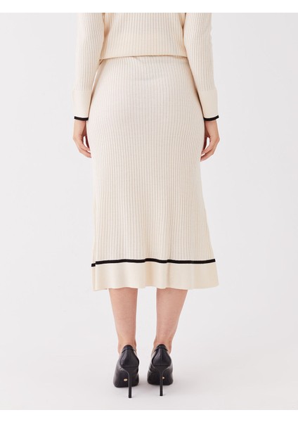 Yeni Sezon Kadın Beli Lastikli Düz Triko Etek fırsatları