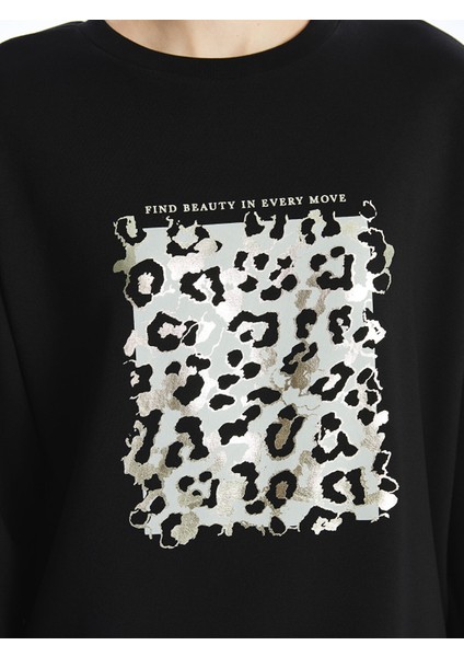 Yeni Sezon Bisiklet Yaka Baskılı Oversize Kadın Tişört modelleri