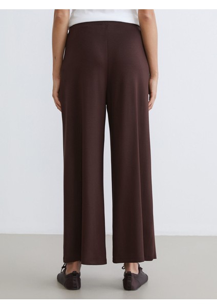 Yeni Sezon Beli Lastikli Geniş Paça Kadın Pileli Pantolon fırsatları