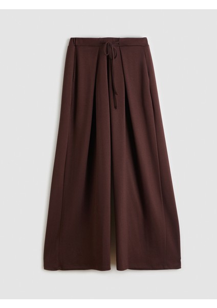 Yeni Sezon Beli Lastikli Geniş Paça Kadın Pileli Pantolon indirimleri