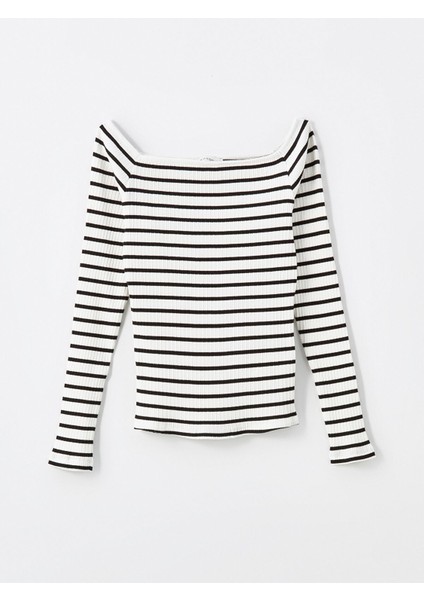 Yeni Sezon Kayık Yaka Çizgili Kadın Body indirimleri