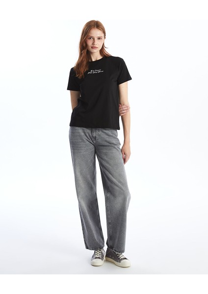 Yeni Sezon Bisiklet Yaka Baskılı Kadın Tişört fiyatları