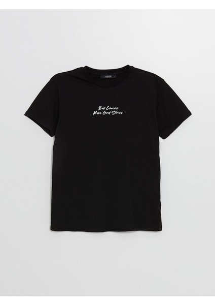 Yeni Sezon Bisiklet Yaka Baskılı Kadın Tişört indirimleri