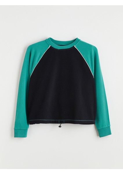 Yeni Sezon Renk Bloklu Oversize Kadın Sweatshirt indirimleri