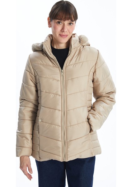 Yeni Sezon Kapüşonlu Kadın Şişme Mont