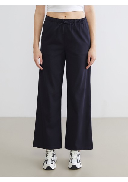 Yeni Sezon Beli Lastikli Geniş Paça Kadın Pantolon fiyatları