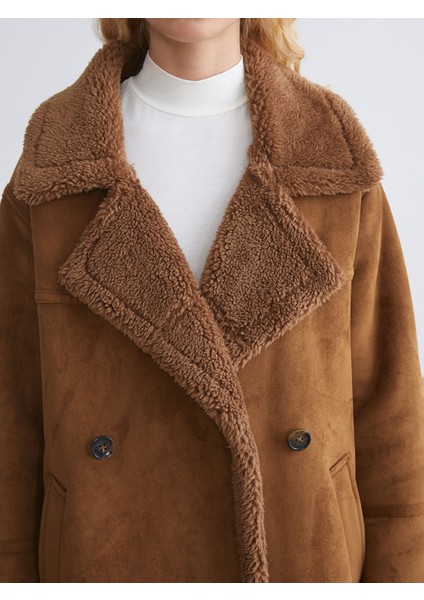 Yeni Sezon Kürklü Yaka Kadın Süet Kaban modelleri