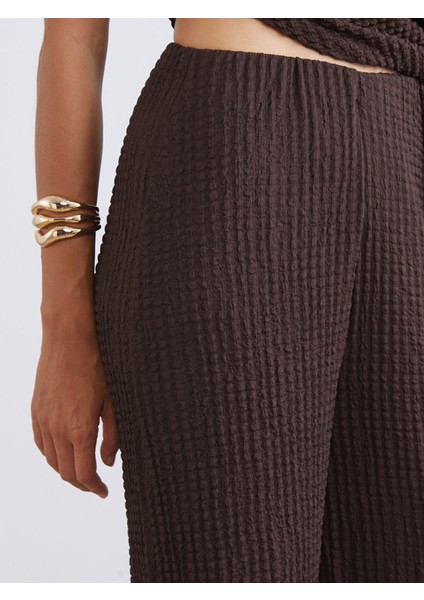 Yeni Sezon Beli Lastikli Dokulu Kadın Pantolon modelleri