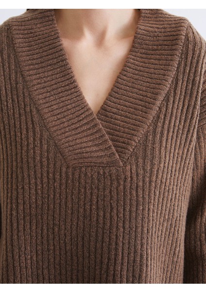 Yeni Sezon V Yaka Kadın Triko Kazak modelleri