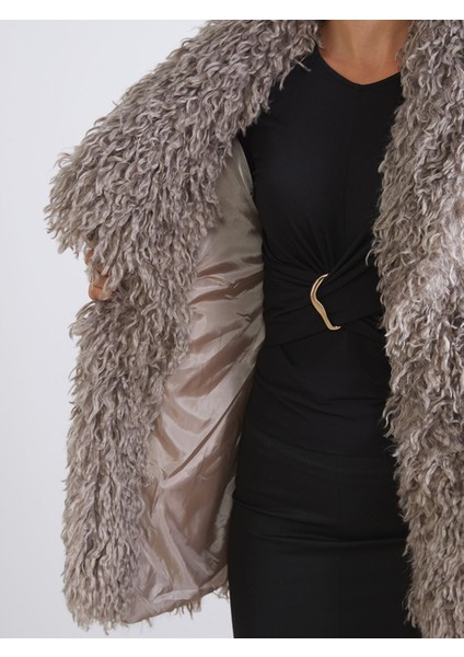 Yeni Sezon Bisiklet Yaka Kadın Kürk Mont modelleri