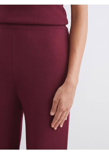 Yeni Sezon Beli Lastikli Kadın Triko Pantolon modelleri