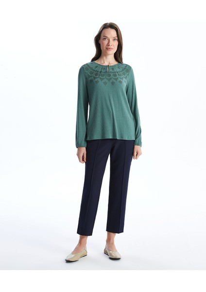 Yeni Sezon Bisiklet Yaka Desenli Kadın Tişört fiyatları