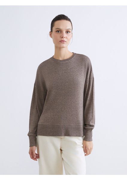 Yeni Sezon Bisiklet Yaka Oversize Kadın Sweatshirt