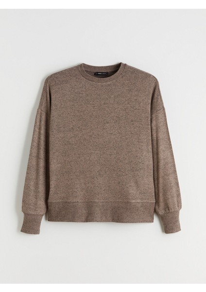 Yeni Sezon Bisiklet Yaka Oversize Kadın Sweatshirt indirimleri