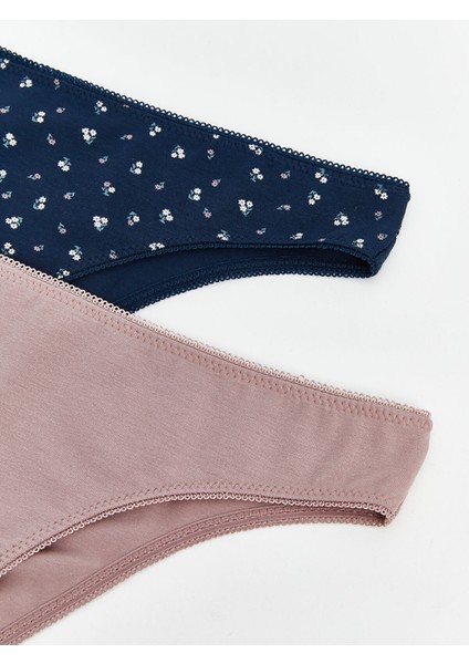 Yeni Sezon Çiçekli Brazilian Külot 2'li modelleri