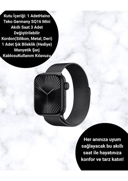 Akıllı Saat Sq-16 Mini Series 10 | Unisex Tasarım, Sağlık ve Spor Takibi
