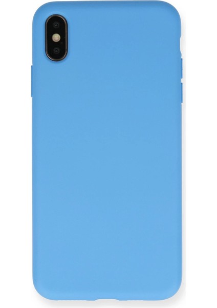 Iphone Xs Max Kılıf Nano Içi Kadife Silikon - Mavi