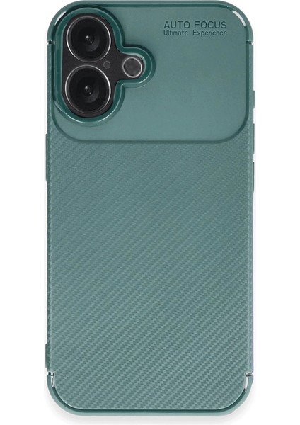 Iphone 16 Kılıf Auto Focus Karbon Kapak - Koyu Yeşil fırsatları