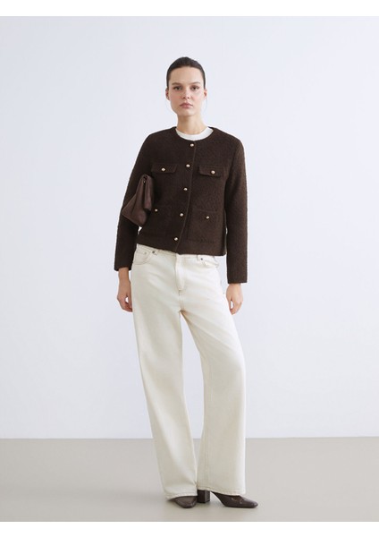 Yeni Sezon Bisiklet Yaka Kadın Tüvit Ceket fiyatları