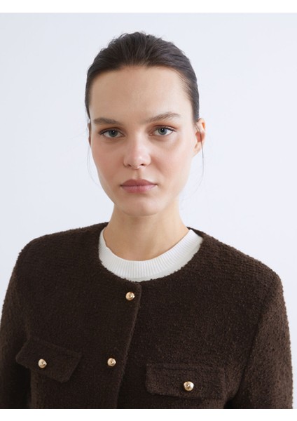 Yeni Sezon Bisiklet Yaka Kadın Tüvit Ceket modelleri