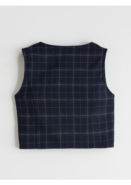 Yeni Sezon Ekose Kız Çocuk Klasik Yelek modelleri