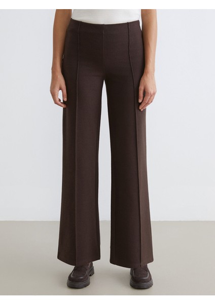 Yeni Sezon Beli Lastikli Geniş Paça Kadın Triko Pantolon fiyatları