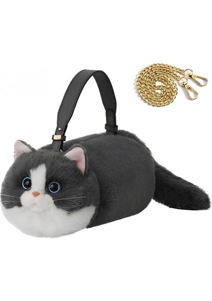 B&d Kedi El Çantası Gri