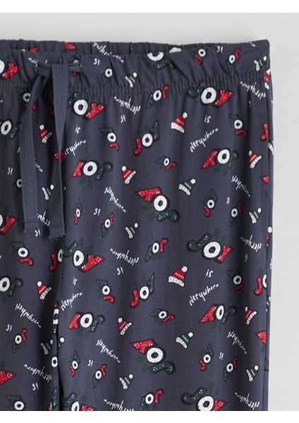 Yeni Sezon Standart Kalıp Yılbaşı Temalı Erkek Pijama Takımı indirimleri