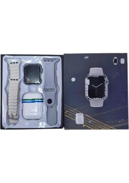 Yeni Nesil Akıllı Saat ve Kulaklık Seti Gümüş Kasa Zarif Tasarım Çok Fonksiy - ?65?35E2-6G4 indirimleri