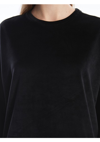 Yeni Sezon Bisiklet Yaka Düz Uzun Kollu Kadın Pijama Üst fiyatları