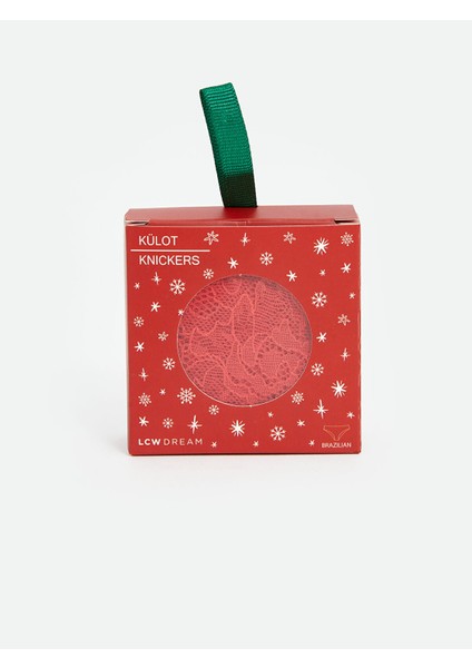 Yeni Sezon Yılbaşı Temalı Dantelli Brazilian Külot