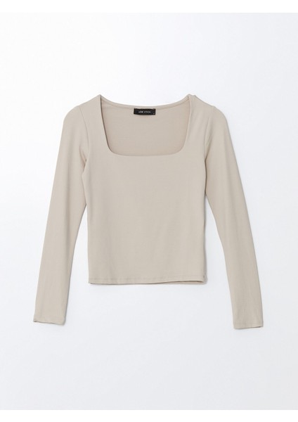 Yeni Sezon Kare Yaka Düz Uzun Kollu Kadın Body indirimleri