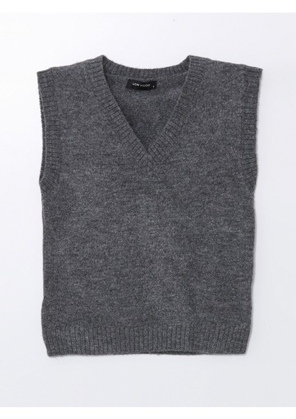 Yeni Sezon Kadın V Yaka Düz Triko Süveter indirimleri