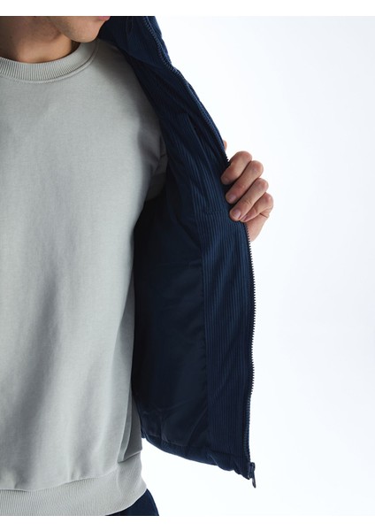 Yeni Sezon Standart Kalıp Dik Yaka Kadife Erkek Şişme Mont fırsatları