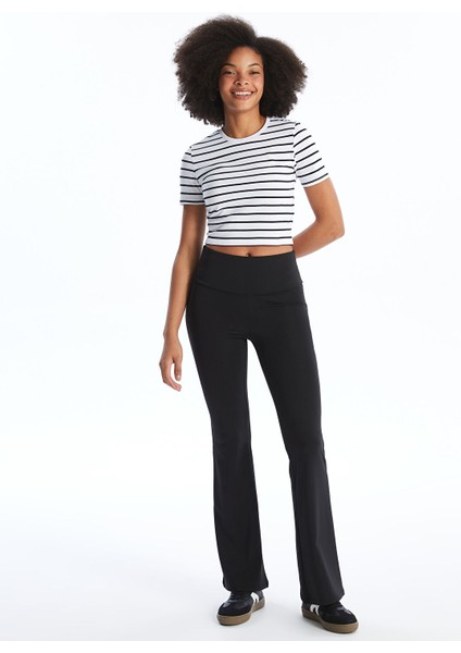 Yeni Sezon Bisiklet Yaka Çizgili Kısa Kollu Kadın Crop fiyatları